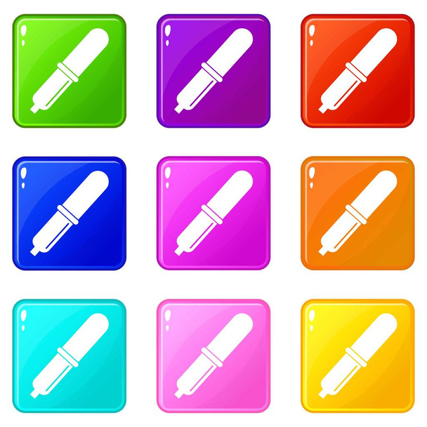 Pipette icons 9 set - ベクター画像
