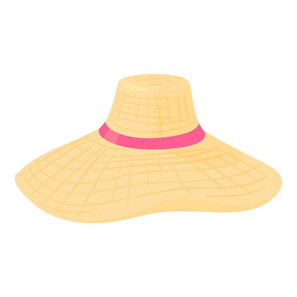 Summer hat icon, cartoon style - Vector, imagen