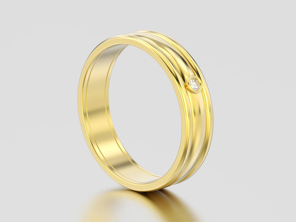 3D illustration yellow gold matching couples wedding  - Photo, Image