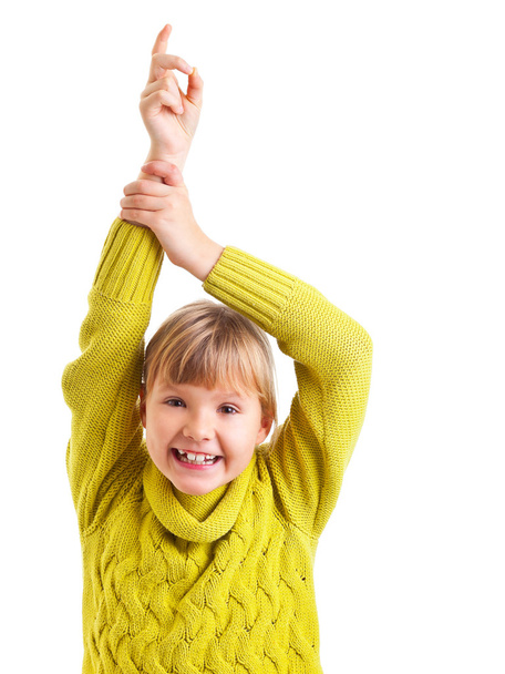 Girl raising hand - Фото, зображення