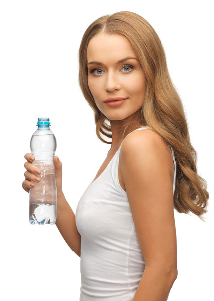 Young beautiful woman with bottle of water - Foto, Imagem