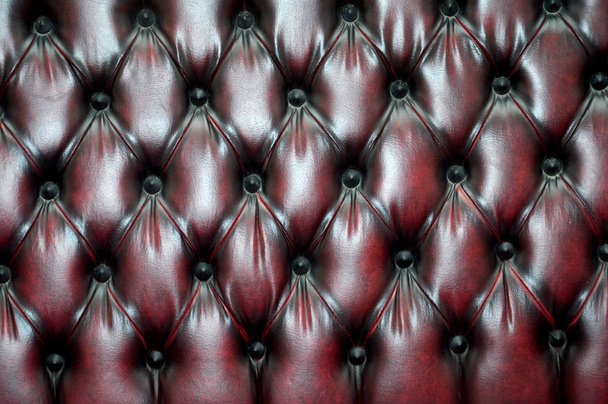 texture and pattern of red dark leather seat upholstery - Photo, Image