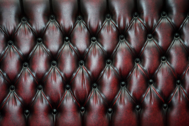 texture and pattern of red dark leather seat upholstery - Photo, Image