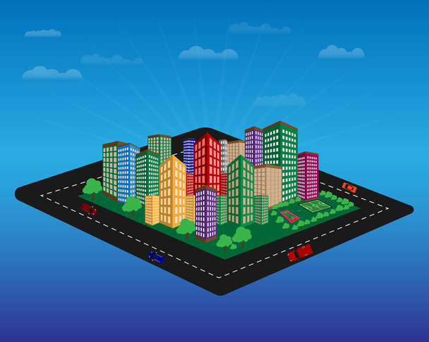 city with high-rise buildings - Vector, Image