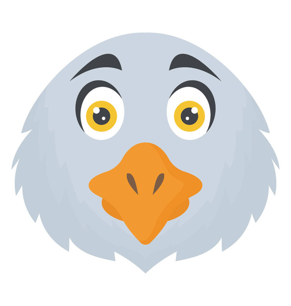 Cartoon character of bald eagle head - Вектор,изображение