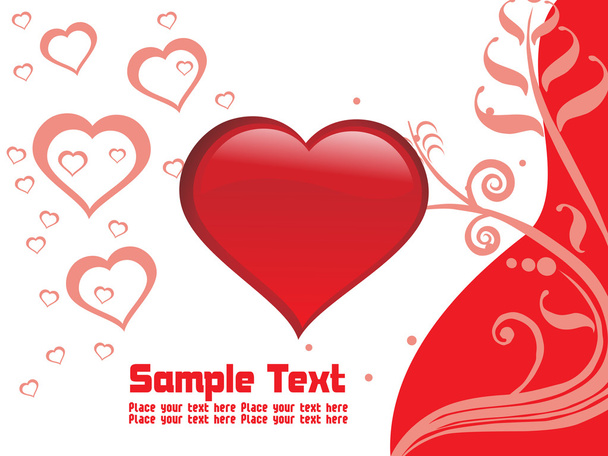 Vector- red valentine card illustration - ベクター画像