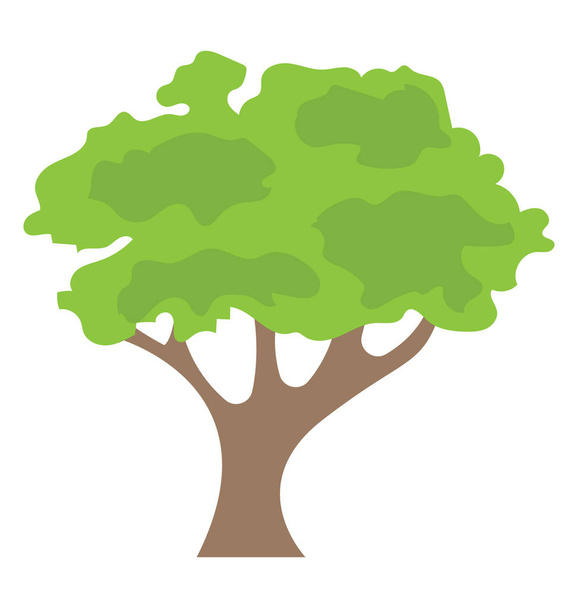 Semi deciduous elm tree flat icon - Vecteur, image