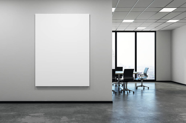 Contemporary meeting room with empty banner  - Φωτογραφία, εικόνα