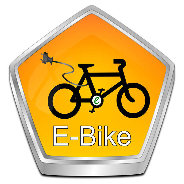 oranssi e-bike-painike - 3D-kuvitus
 - Valokuva, kuva