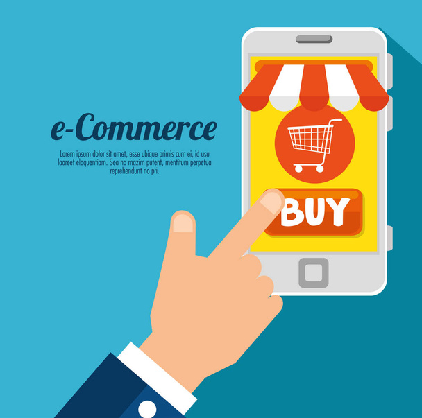 E-Commerce-Konzept Online-Shopping - Vektor, Bild