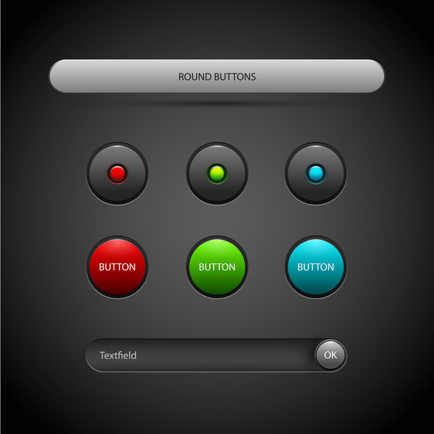 Vector set of round buttons. - Vector, Image