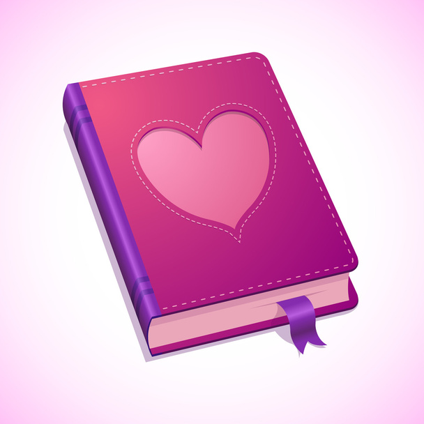 Vector diary with heart for Valentines Day - Vektör, Görsel