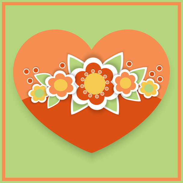 Vector greeting card with floral heart. - Vector, Image