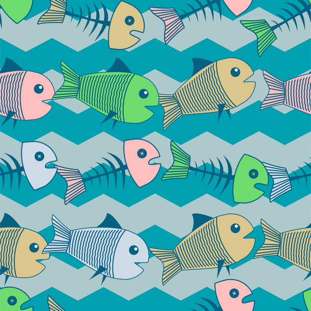 Vector background with fishes. - Vector, Image