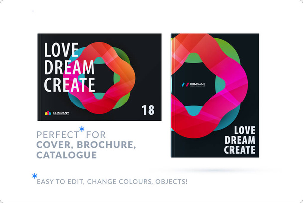 Design criativo do conjunto de brochura de negócios, layout de capa horizontal abstrata
 - Vetor, Imagem