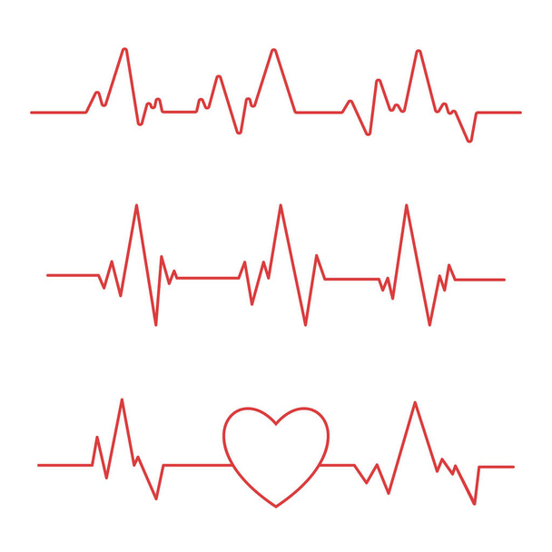 Heartbeat line isolated on white background. Heart Cardiogram icon - Photo, Image