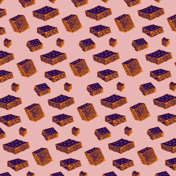 Pattern with the cube. Design print for textile, fabric, wallpaper, background. Can be used for printing on paper, packaging, in textiles. - Photo, Image