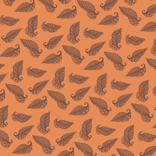 Muster mit den Blättern und Beeren. Designdruck für Textilien, Stoff, Tapeten, Hintergrund. kann für den Druck auf Papier, Verpackungen, Textilien verwendet werden. - Foto, Bild