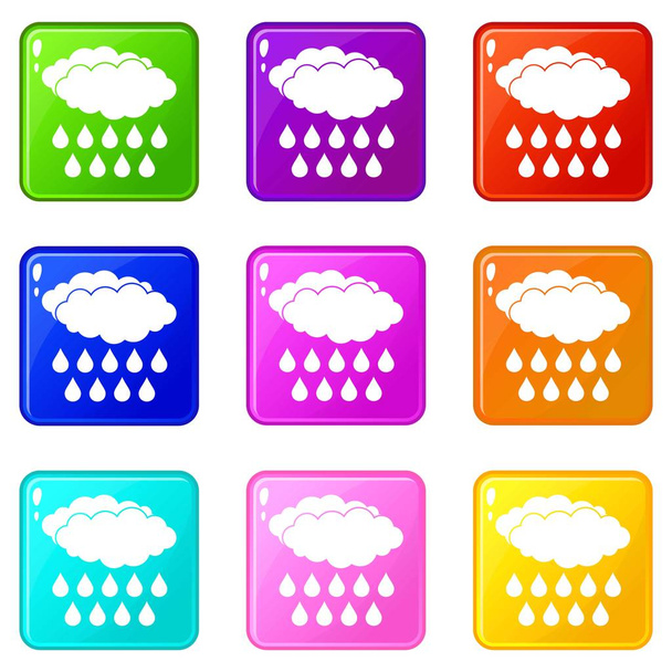 Rain icons 9 set - Vektor, obrázek