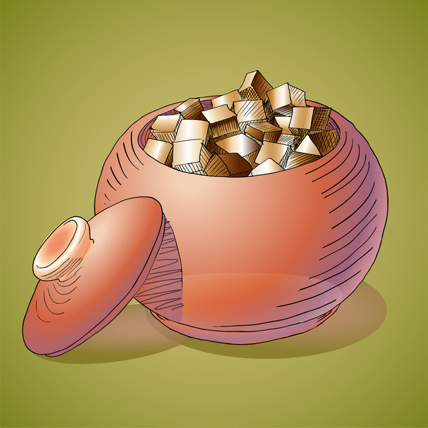 Vector illustration of a sugar bowl. - Vector, Image