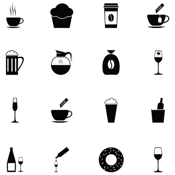 kávézó ikon készlet - Vektor, kép