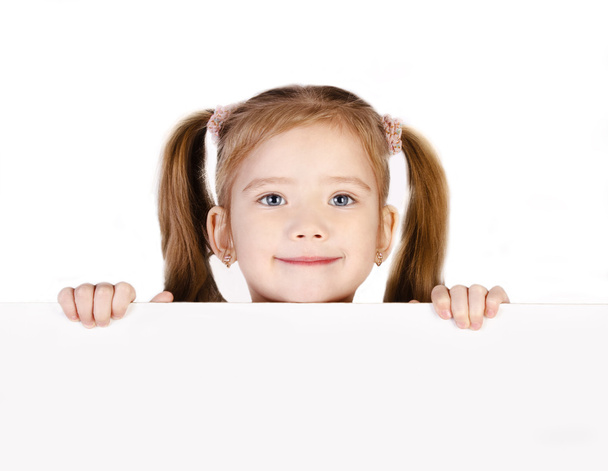 Smiling cute little girl isolated - Valokuva, kuva