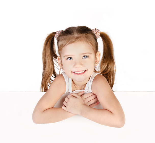 Smiling cute little girl isolated - Фото, зображення