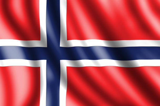 Norsko vlajka, realistické ilustrace - Fotografie, Obrázek
