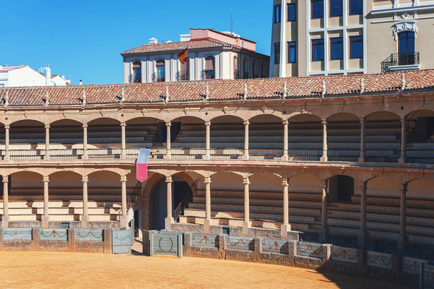 Ronda, Spanyolország - 2017 decemberében: Corrida bikaviadal a Plaza de Toros - Fotó, kép