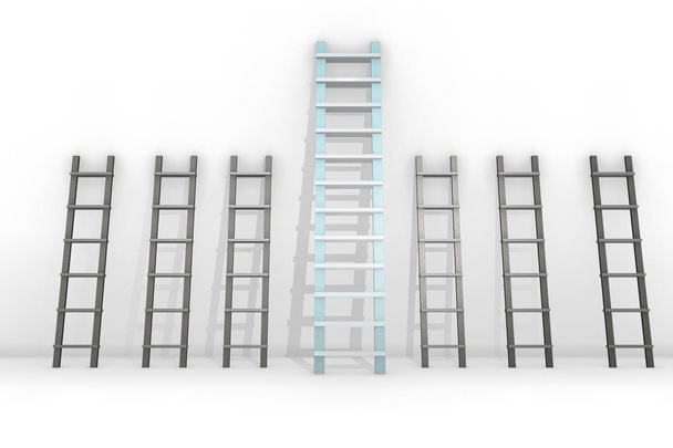 Diferentes escaleras en el concepto de progresión de carrera - Foto, Imagen