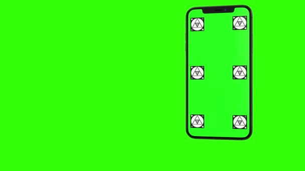 Teléfono inteligente aislado con pantalla verde
 - Metraje, vídeo