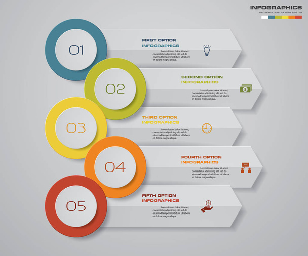 5 steps of arrow Infografics template. for your presentation. EPS 10. - Vector, Image