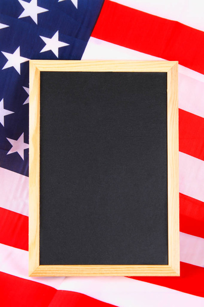 Vintage American flag on a chalkboard with space for text. - Fotografie, Obrázek