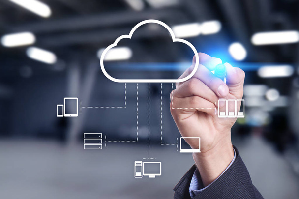 Cloud technology. Data storage. Networking and internet service concept. - Fotó, kép