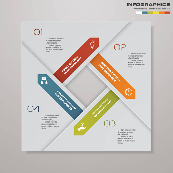 4 steps simple&editable process chart infographics element. EPS 10. - Vector, Image