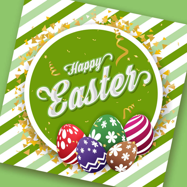 Tarjeta de felicitación feliz día de Pascua
 - Vector, Imagen