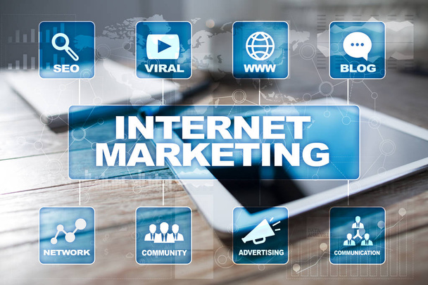Internet online, digitale marketingconcept. SEO. Business en technologie. - Foto, afbeelding