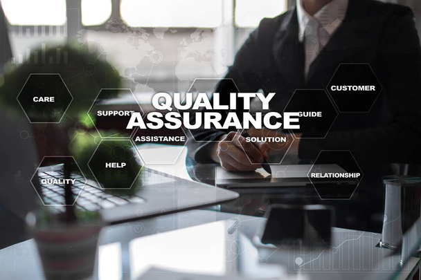 Quality assurance concept on the virtual screen. Business concept. - Fotó, kép