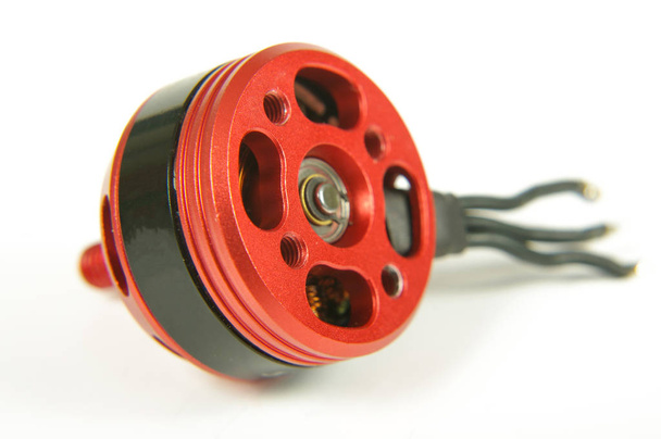 Brushless motor with wires isolated on the white background - Photo, Image