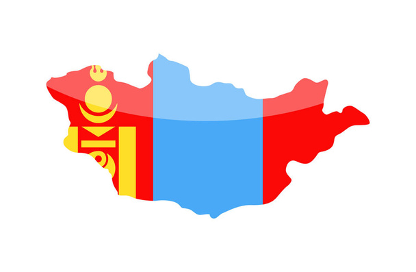Mongólia lobogó szerinti ország kontúr Vector Icon - Vektor, kép