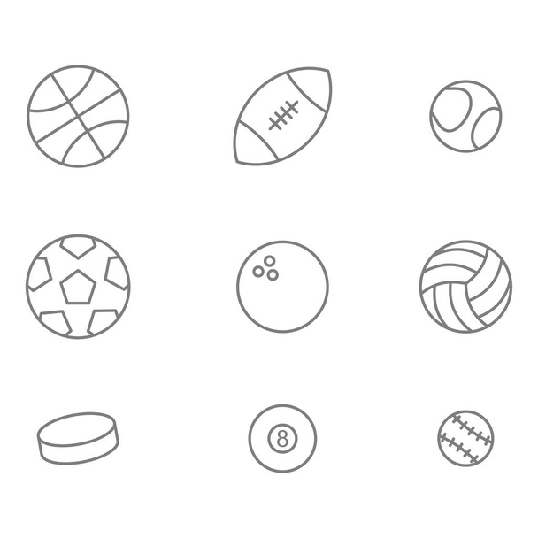 monochrome set with  balls line icons for your design - Διάνυσμα, εικόνα