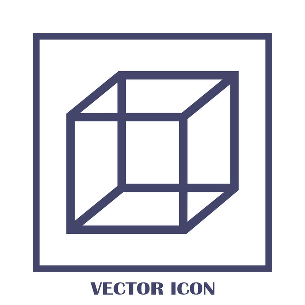 Icono de vector de cubo isométrico. Signo cuadrado 3D. Símbolo caja
 - Vector, Imagen