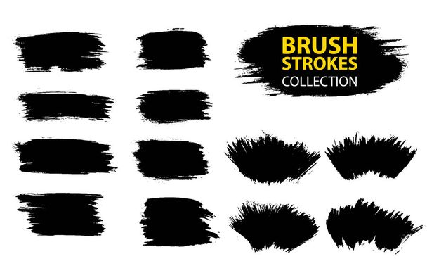Vector large set different grunge brush strokes. - Vector, Image
