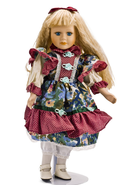 χαριτωμένη μικρή κούκλα με τα ξανθά μαλλιά - Φωτογραφία, εικόνα
