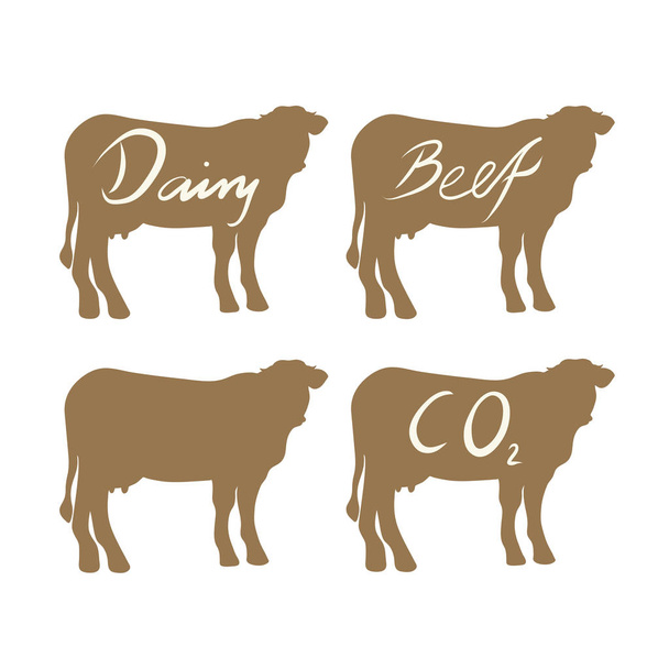Sarja lehmänlihan symboleja, vektori
 - Vektori, kuva