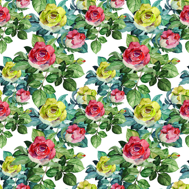 Seamless Pattern  roses  on a colored background. - Photo, Image