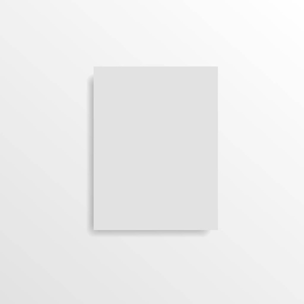 White paper or book sheet with soft shadow. Vector. - Photo, Image