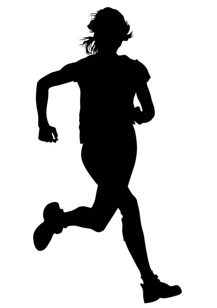 Sportolók sportos egységes futás maraton fehér alapon - Vektor, kép