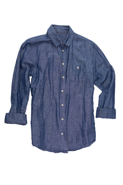 Mužské džínová košile izolovaných na bílém pozadí - Fotografie, Obrázek