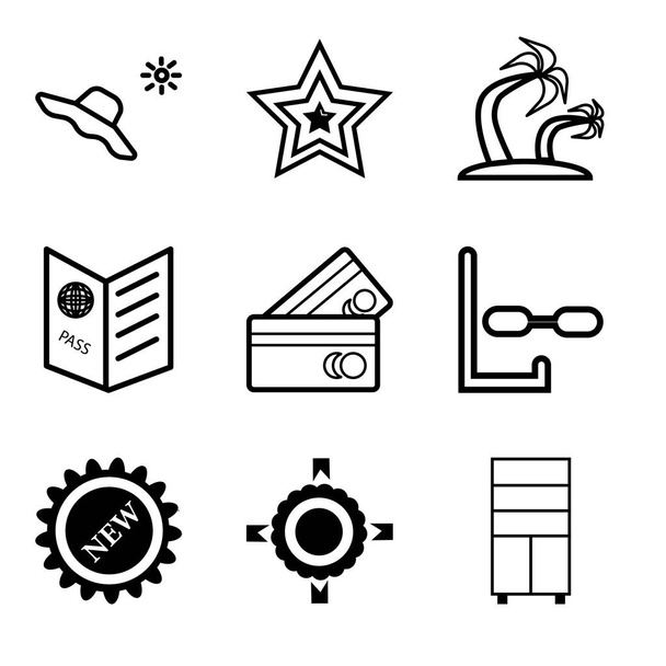 Conjunto de 9 iconos editables simples, tales como muebles, Logro, N
 - Vector, Imagen